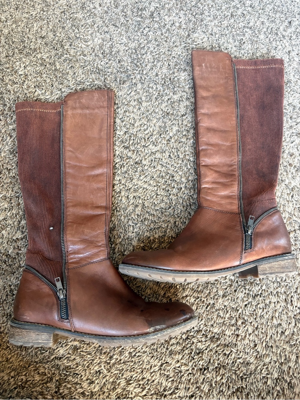 Remonte Brown Leather Tall Zip Riding Boots